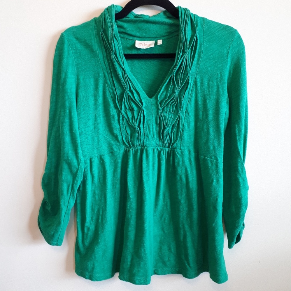 Green Deletta top by Anthropologie